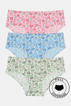 Rosaline Pure Cotton Full Coverage Pastel Daisy Brief (Pack of 3) — thumbnail 1
